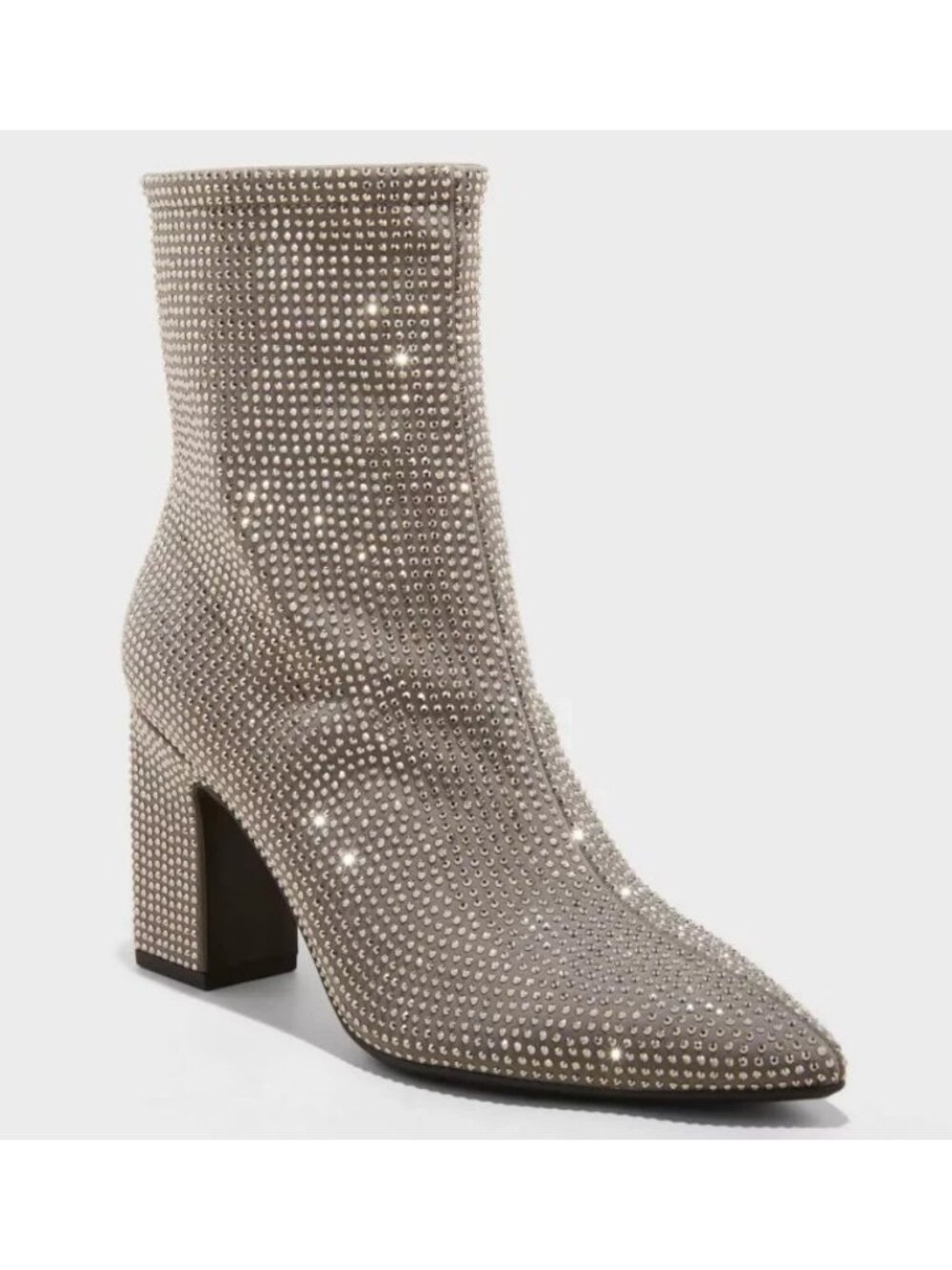 Women's Cassidy Rhinestone Ankle Boots - A New Day™ Silver Size 10